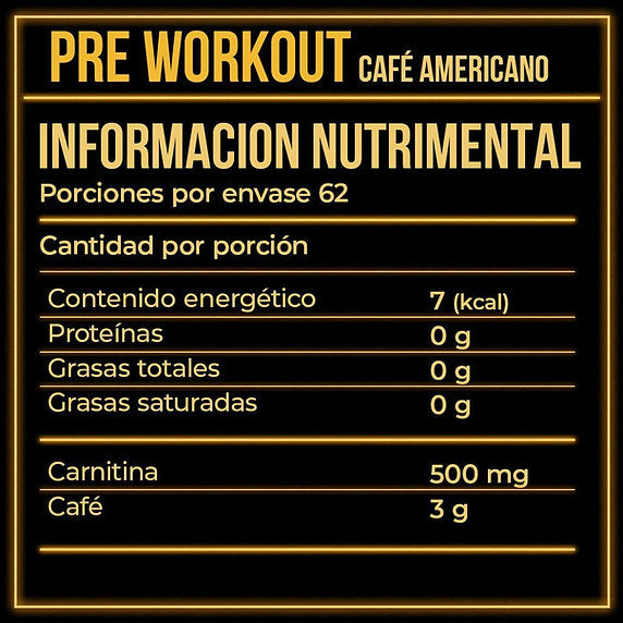 Cafeína + Carnitina - Pre Workout